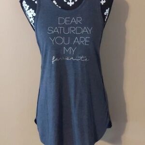 Old Navy || Dark Gray Graphic Tank Top (M)